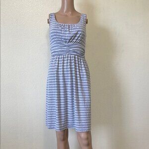 Striped Grey and White Sleeveless Dress